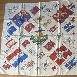 Hermes Flag Motif Silk Scarf